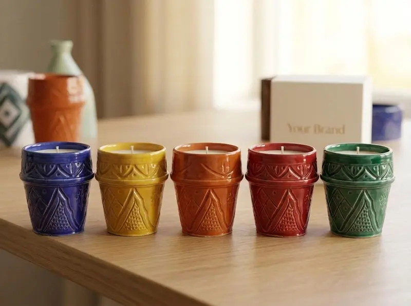 Fabricant de bougies avec contenants artisanaux personnalisés et gravés